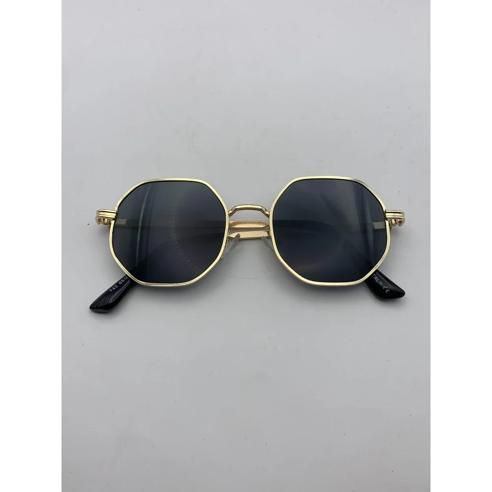 Mercedes Benz 743 Sunglasses Mens Gold Gray Round Geometric Metal Made In Italy